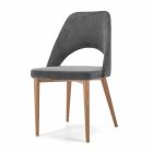Čalouněná židle s podnoží z jasanového dřeva Made in Italy - Lorenza Viadurini