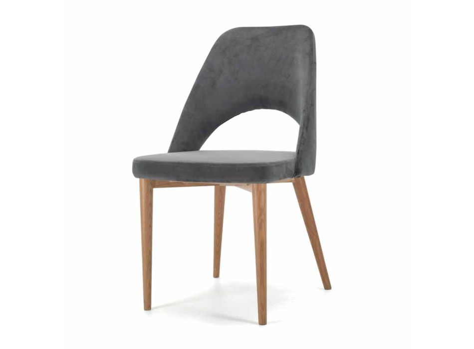 Čalouněná židle s podnoží z jasanového dřeva Made in Italy - Lorenza