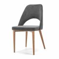 Čalouněná židle se základnou z jasanového dřeva vyrobená v Itálii - Lorenza