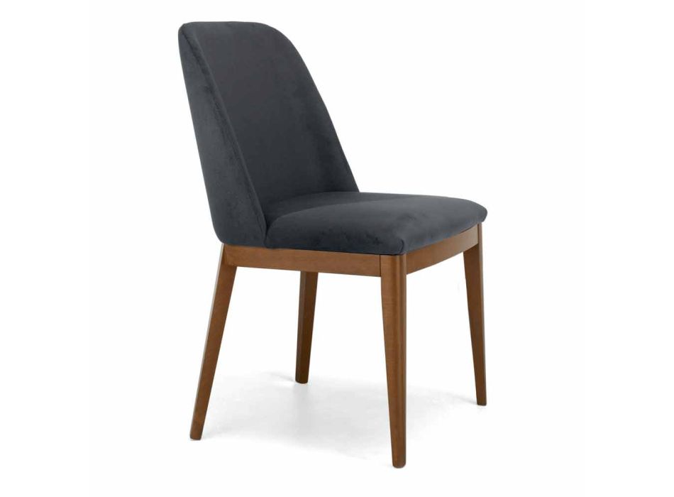 Čalouněná židle s podnoží z dubového dřeva Made in Italy - Sebastian Viadurini