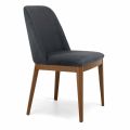 Čalouněná židle s podstavcem z dubového dřeva vyrobená v Itálii - Sebastian