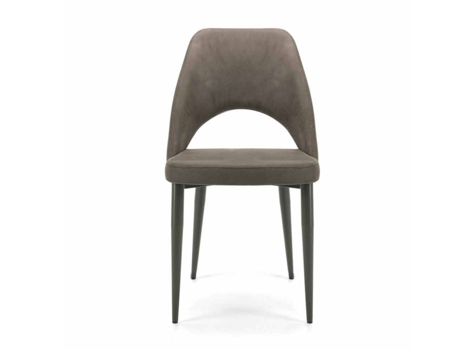 Polstrovaná moderní kuchyňská židle s lakovanou ocelovou základnou - Lorenza Viadurini