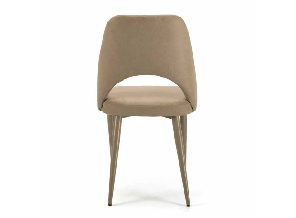 Moderní čalouněná kuchyňská židle s podnoží z lakované oceli - Lorenza Viadurini