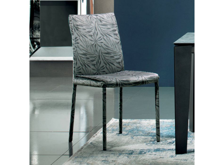 Čalouněná a čalouněná židle z látky Made in Italy 4 kusy - Monnalisa Viadurini