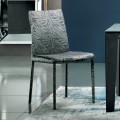 Čalouněná a čalouněná židle z látky vyrobené v Itálii 4 kusy - Monnalisa