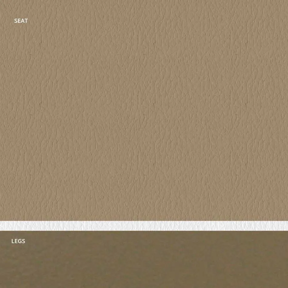 Polstrovaná ocelová židle a sedák z umělé kůže s bílým okrajem – Nirvana Viadurini