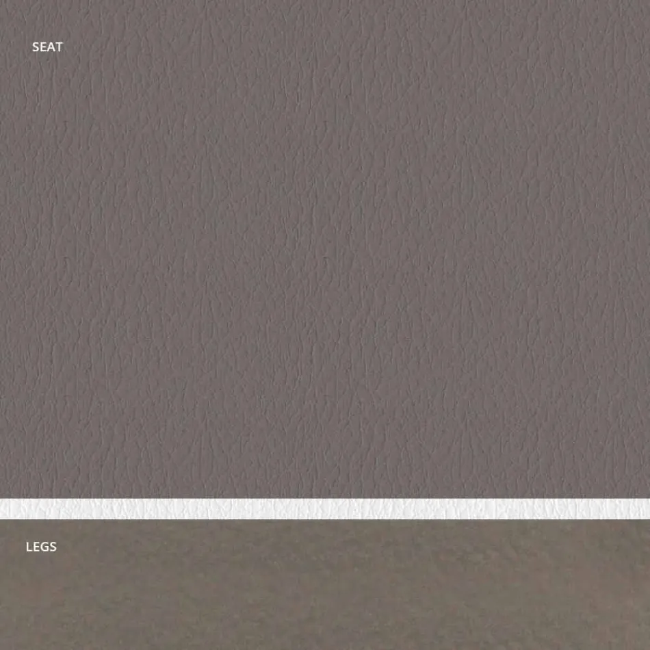 Polstrovaná ocelová židle a sedák z umělé kůže s bílým okrajem – Nirvana Viadurini