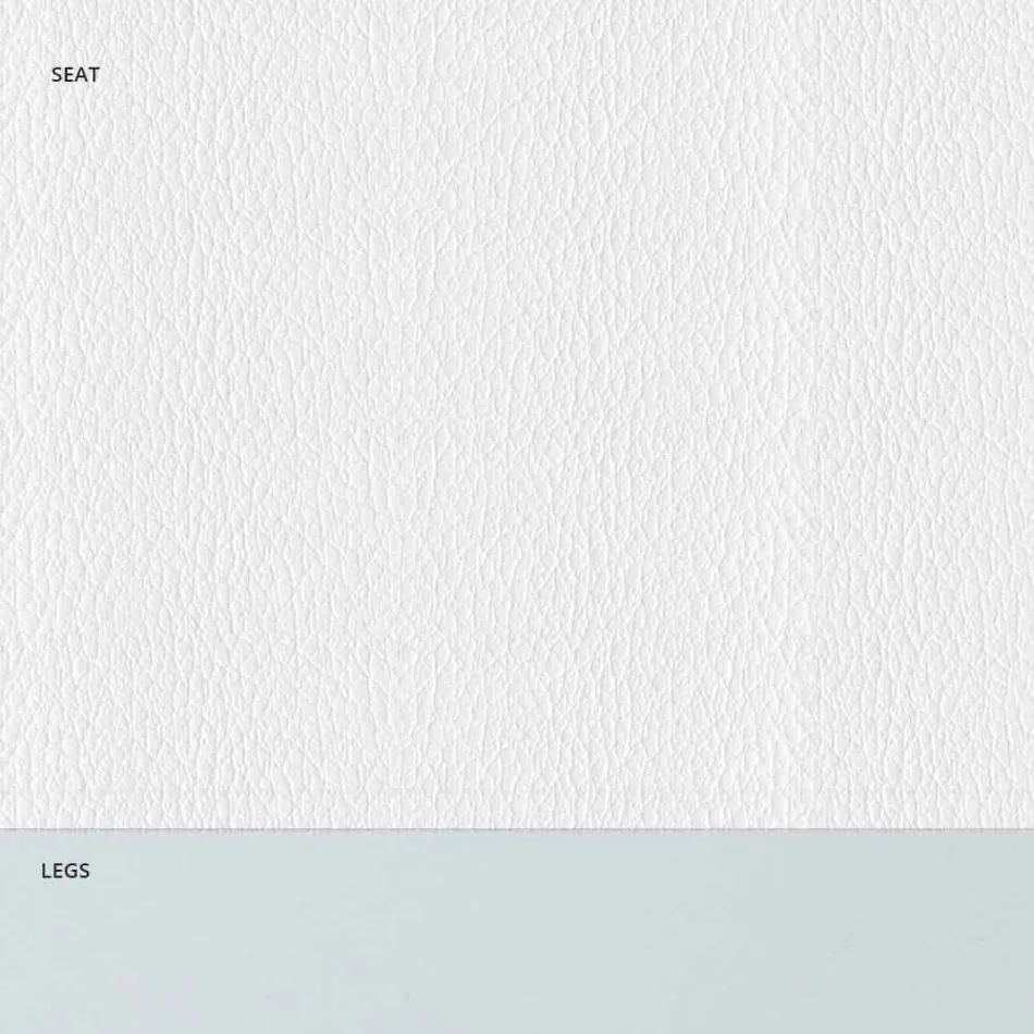 Polstrovaná ocelová židle a sedák z umělé kůže s bílým okrajem – Nirvana Viadurini