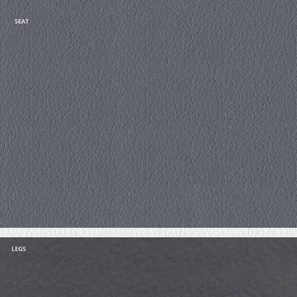 Polstrovaná ocelová židle a sedák z umělé kůže s bílým okrajem – Nirvana Viadurini