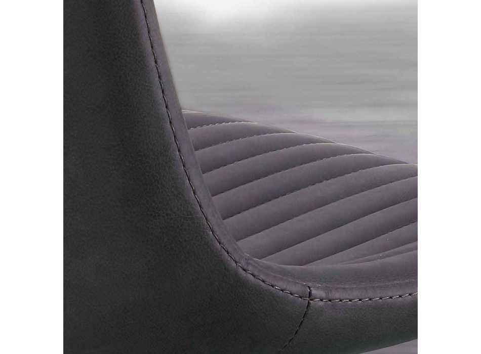 Čalouněná židle z eko nubuku a kovu, moderní design, Taranto Viadurini