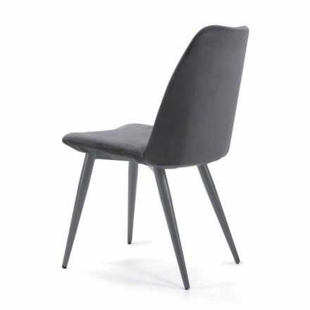 Polstrovaná jídelní židle s lakovanou ocelovou základnou – Granella Viadurini