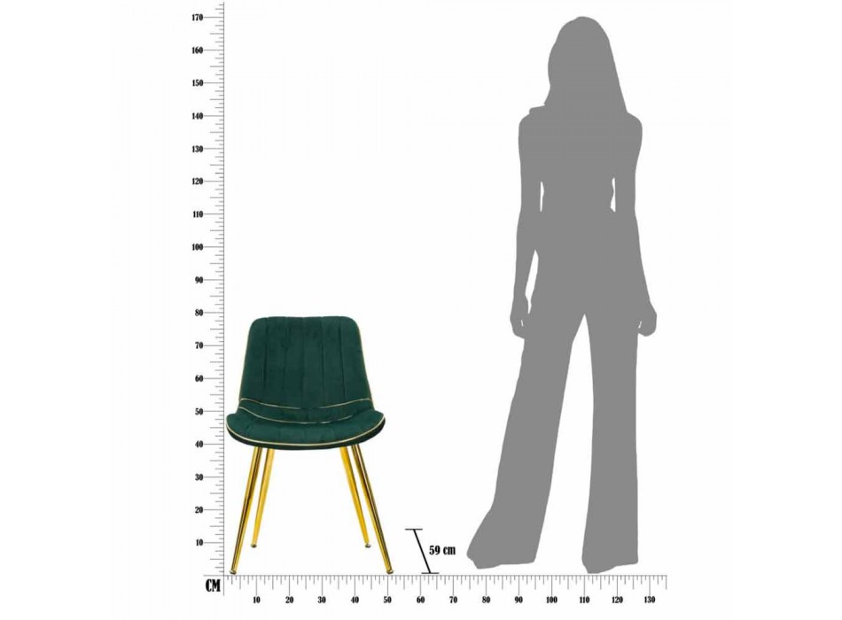 Čalouněná designová jídelní židle ze dřeva a látky, 2 kusy - Kolly Viadurini