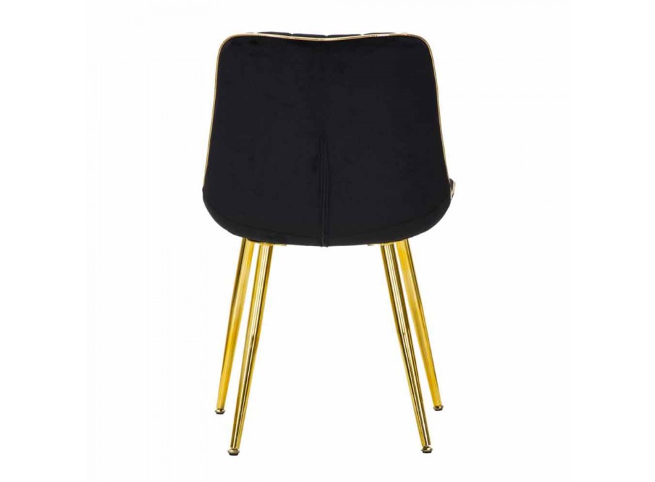 Čalouněná designová jídelní židle ze dřeva a látky, 2 kusy - Kolly