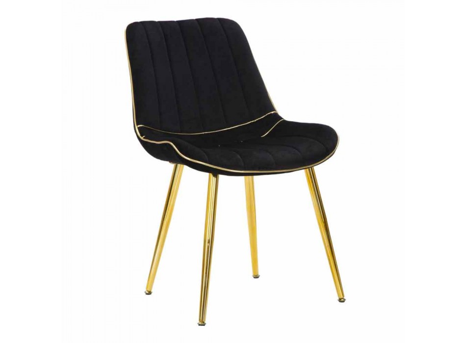 Čalouněná designová jídelní židle ze dřeva a látky, 2 kusy - Kolly