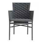 Stohovatelná židle s čalouněnými provazovými područkami a opěradlem - Gardenia Viadurini