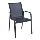 Stohovatelná židle s hliníkovými a bílými nebo šedými textilními područkami - Greenstyle Viadurini