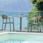 Stohovatelná židle se sedákem z textilenu a opěradlem z proutí Twist - Passion Viadurini