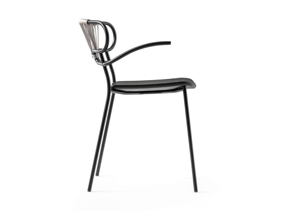 Stohovatelná židle s kovovou konstrukcí a lanem Made in Italy, 2 kusy - Trosa Viadurini
