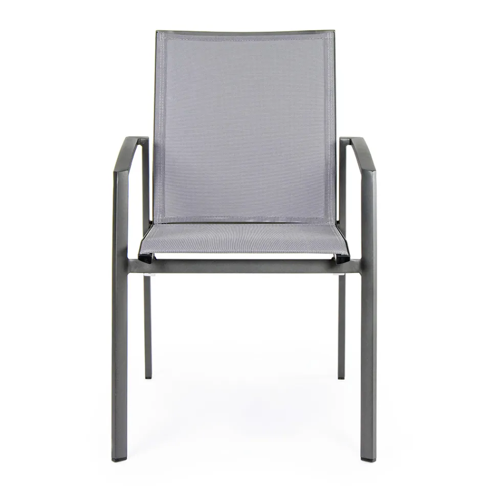 Stohovatelná venkovní židle z lakovaného hliníku, Homemotion, 4 kusy - Odelia Viadurini