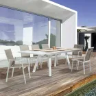 Stohovatelná venkovní židle z lakovaného hliníku, Homemotion, 4 kusy - Odelia Viadurini