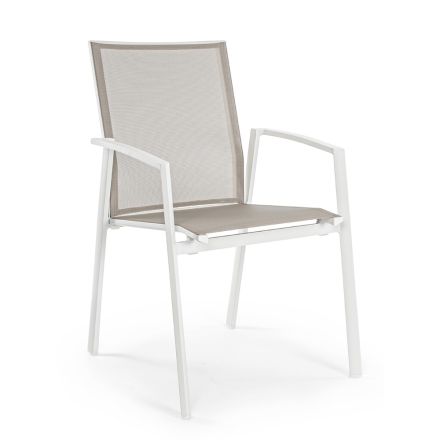 Stohovatelná venkovní židle z lakovaného hliníku, Homemotion, 4 kusy - Odelia Viadurini