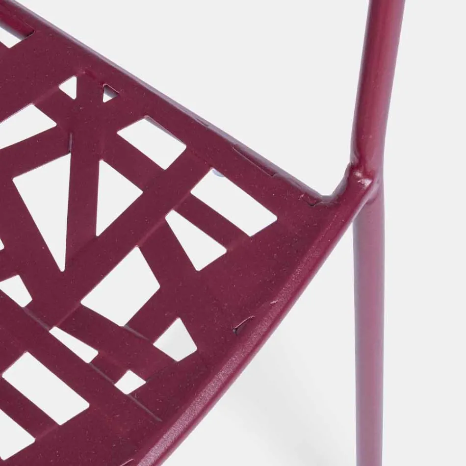 Stohovatelná venkovní židle z matné oceli, 4 kusy - Ralia Viadurini