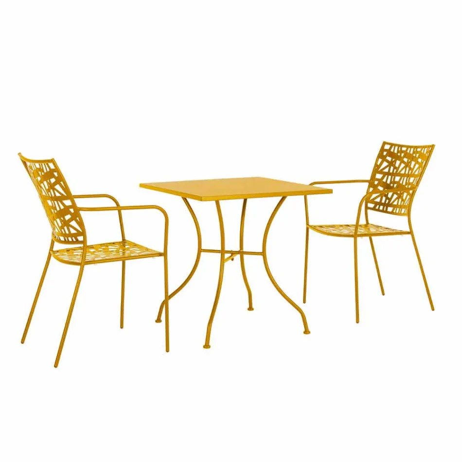 Stohovatelná venkovní židle z matné oceli, 4 kusy - Ralia Viadurini