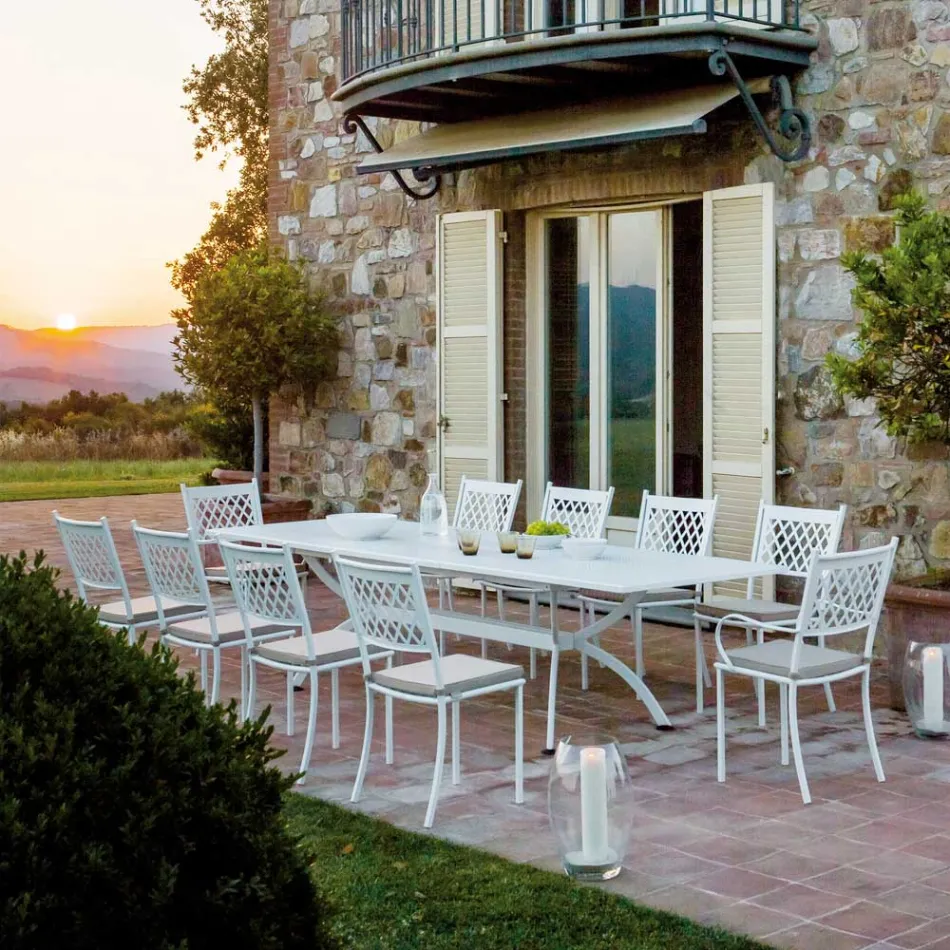 Stohovatelná venkovní židle z pozinkované oceli Made in Italy 4 kusy - Celia Viadurini