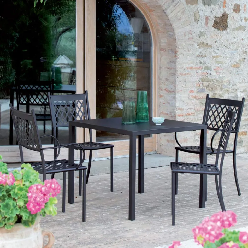 Stohovatelná venkovní židle z pozinkované oceli Made in Italy 4 kusy - Celia Viadurini