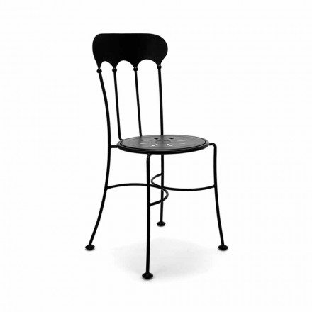 Stohovatelná venkovní železná židle s polštářem Made in Italy 2 Pieces - Allegra Viadurini
