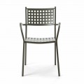 Stohovatelná venkovní židle z lakovaného kovu vyrobená v Itálii, 8 kusů - Lina