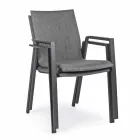 Stohovatelná venkovní židle z látky a lakovaného hliníku, 4 kusy - Assia Viadurini