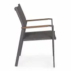 Stohovatelná venkovní židle z textilu a antracitového hliníku, 6 kusů - městská Viadurini