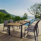 Stohovatelná venkovní židle z textilu a antracitového hliníku, 6 kusů - městská Viadurini