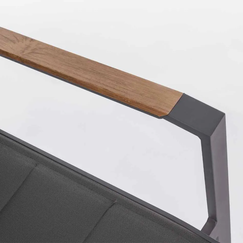 Stohovatelná venkovní židle z textilu a antracitového hliníku, 6 kusů - městská Viadurini