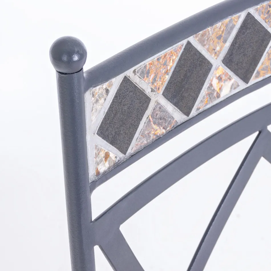 Stohovatelná ocelová zahradní židle s područkami nebo bez nich - Letizia Viadurini