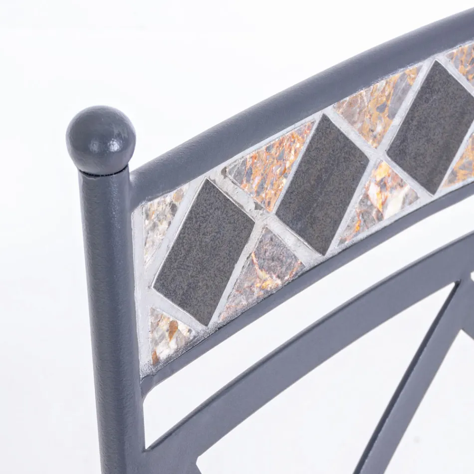 Stohovatelná ocelová zahradní židle s područkami nebo bez nich - Letizia Viadurini