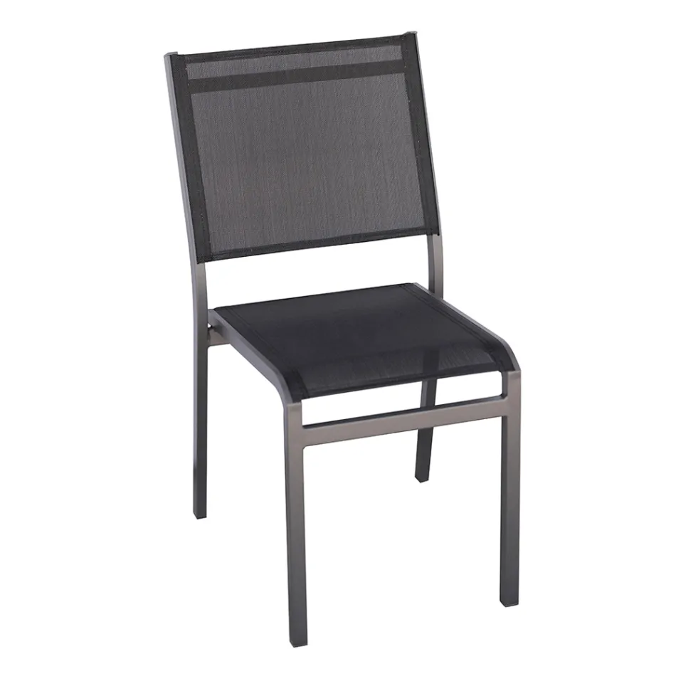 Stohovatelná zahradní židle z hliníku a textilenu v bílé nebo šedé barvě - Floraforma Viadurini