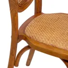 Stohovatelné křeslo do obývacího pokoje ze dřeva Ailando a slámy Vienna - Laguna Viadurini