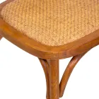 Stohovatelné křeslo do obývacího pokoje ze dřeva Ailando a slámy Vienna - Laguna Viadurini