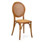 Stohovatelné křeslo do obývacího pokoje ze dřeva Ailando a slámy Vienna - Laguna Viadurini