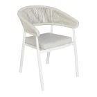 Stohovatelná hliníková židle s provazovým polštářem a opěradlem - Frescultura Viadurini