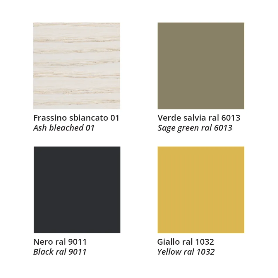 Stohovatelná židle z jasanu s látkovým sedákem Made in Italy, 2 kusy – Oslo Viadurini