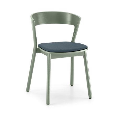 Stohovatelná židle z jasanu s látkovým sedákem Made in Italy, 2 kusy – Oslo Viadurini