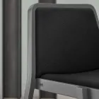 Stohovatelná dřevěná židle se sametovým sedákem Made in Italy, 2 kusy - Lipsko Viadurini