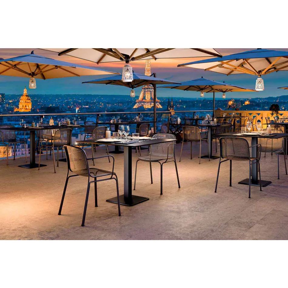 Stohovatelná venkovní kovová židle vyrobená v Itálii, 4 kusy - Verna Viadurini