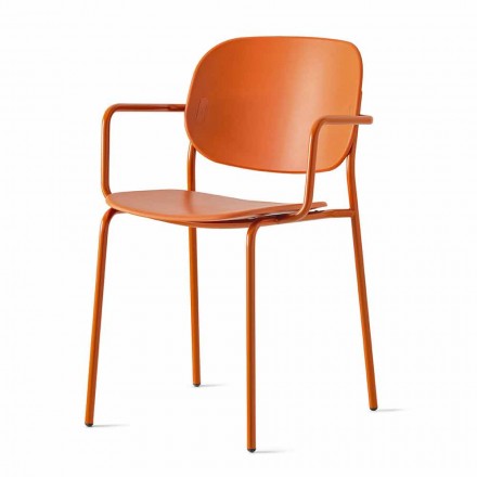 Stohovatelná židle z polypropylenu a kovu Made in Italy - Connubia Yo Viadurini
