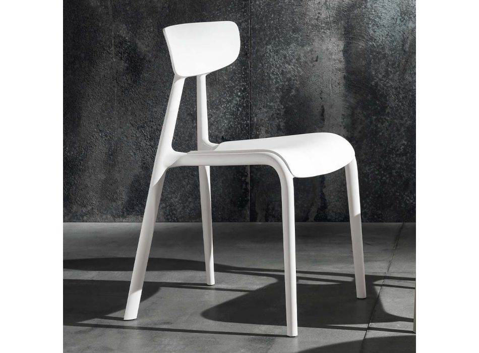 Moderní designová stohovatelná židle do obývacího pokoje z polypropylenu 4 kusy - Mulan Viadurini