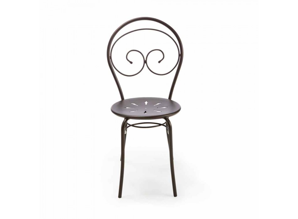 Stohovatelná venkovní židle z kovu Vyrobeno v Itálii, 2 kusy - autorita Viadurini