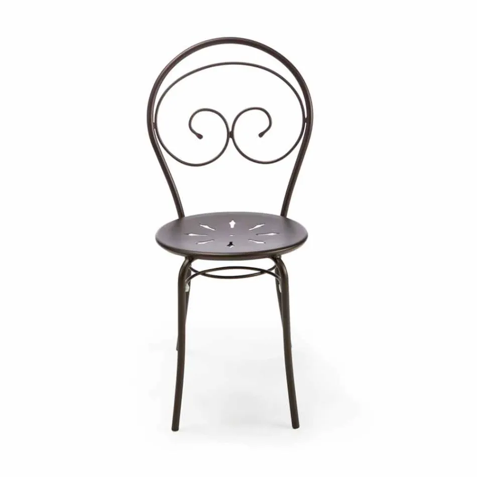 Stohovatelná venkovní židle z kovu Vyrobeno v Itálii, 2 kusy - autorita Viadurini